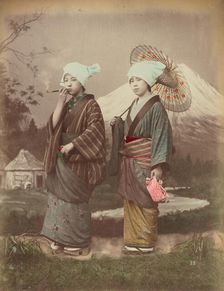 Japanese Travellers, 1870s-1890s. Creator: Kusakabe Kimbei
