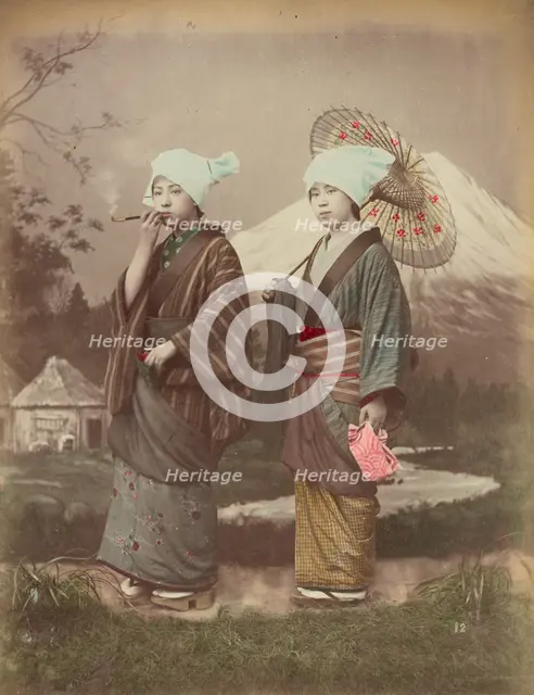 Japanese Travellers, 1870s-1890s. Creator: Kusakabe Kimbei.