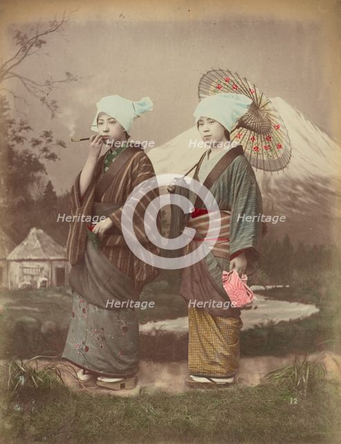 Japanese Travellers, 1870s-1890s. Creator: Kusakabe Kimbei.