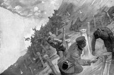 Japanese troops massacred crossing Russian barbed wire, Russo-Japanese War, 1904-5