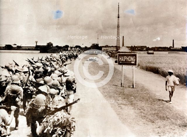 Japanese troops at Haiphong, French Indochina, World War II, 1940. Creator: Unknown.