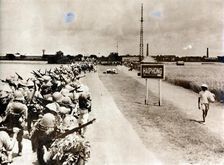 Japanese troops at Haiphong, French Indochina, World War II, 1940