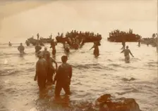 Japanese troops disembarking on the coast of New Guinea, World War II, 1942. Creator: Unknown