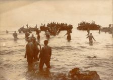 Japanese troops disembarking on the coast of New Guinea, World War II, 1942. Creator: Unknown