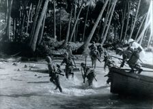 Japanese troops land on an island in the Pacific, World War II, c1941-c1942. Creator: Unknown