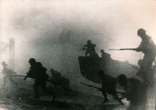 Japanese troops land near Hong kong, 1941. Creator: Unknown