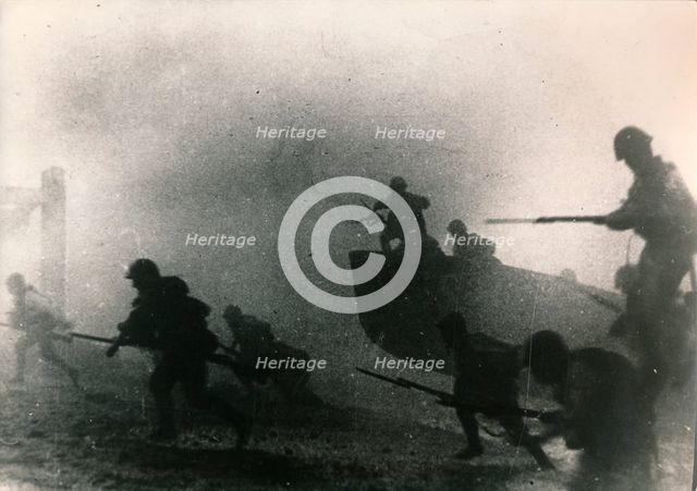 Japanese troops land near Hong kong, 1941. Creator: Unknown.