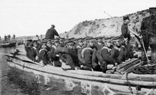 Japanese troops landing at Chinnampo, Russo-Japanese War, 1904