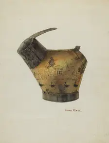 Japanned Coal Scuttle, c. 1940. Creator: John Hall