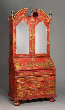 "Japanned" Bureau Cabinet, c1720. Creator: Unknown
