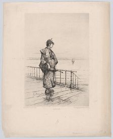 Japonaise, (Japanese Woman), 1877. Creator: Etienne Berne-Bellecour