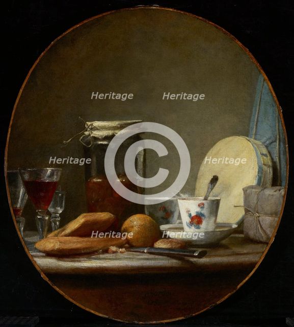 Jar of Apricots, 1758. Artist: Chardin, Jean-Baptiste Siméon (1699-1779)
