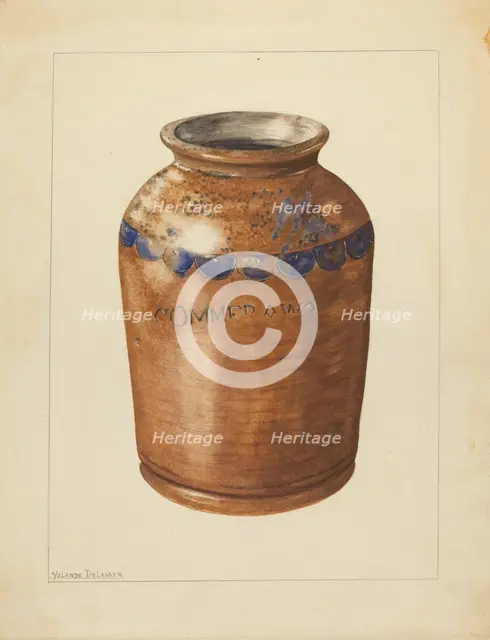 Jar, c. 1953. Creator: Yolande Delasser.