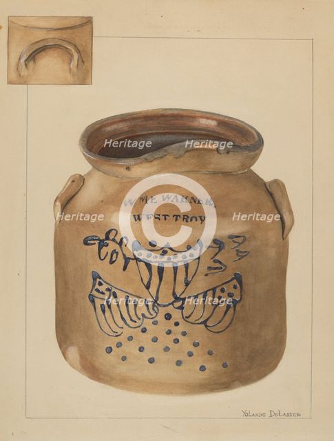 Jar, c. 1936. Creator: Yolande Delasser.