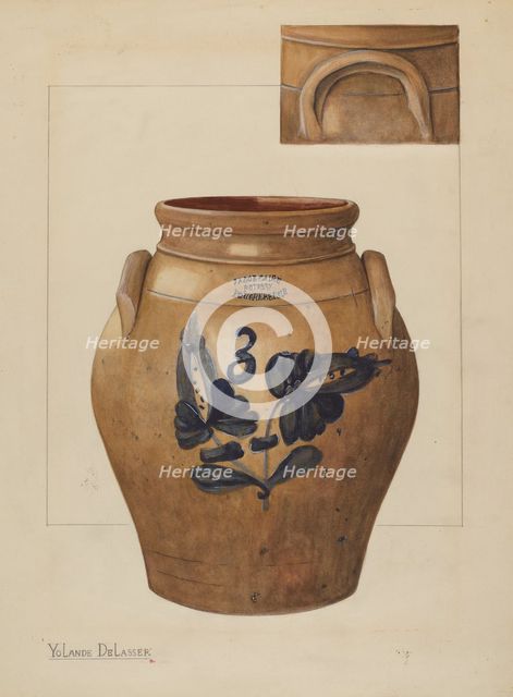 Jar, c. 1936. Creator: Yolande Delasser.