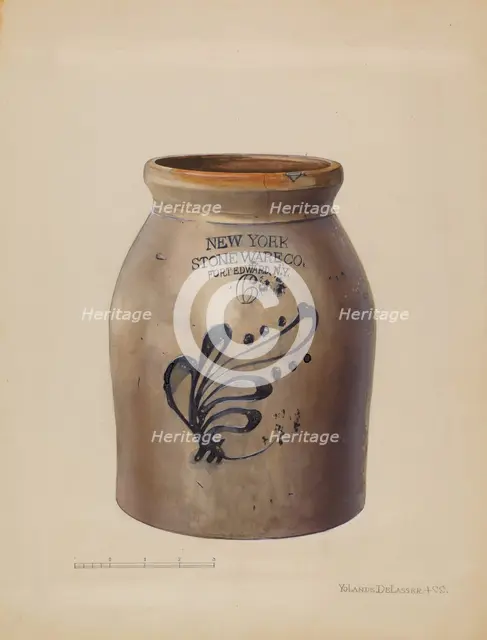 Jar, c. 1936. Creator: Yolande Delasser.