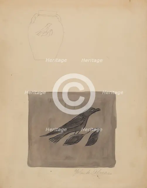 Jar, c. 1936. Creator: Yolande Delasser.