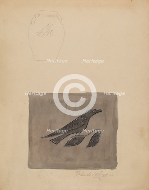 Jar, c. 1936. Creator: Yolande Delasser.
