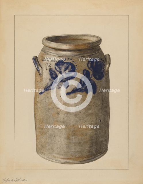 Jar, c. 1937. Creator: Yolande Delasser.