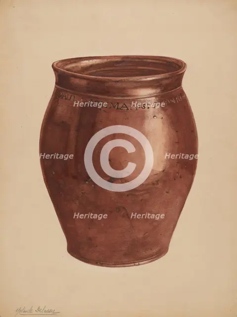 Jar, c. 1937. Creator: Yolande Delasser.