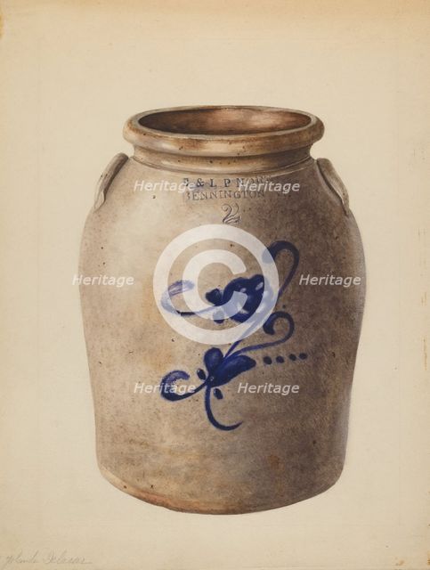 Jar, c. 1937. Creator: Yolande Delasser.