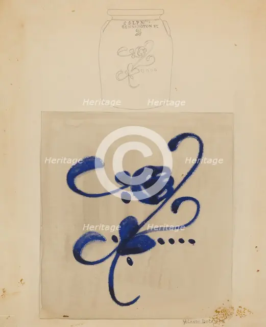 Jar, c. 1937. Creator: Yolande Delasser.