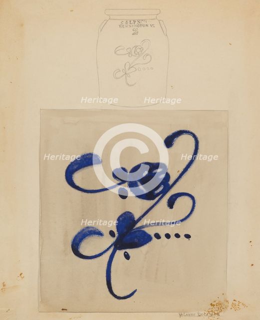 Jar, c. 1937. Creator: Yolande Delasser.