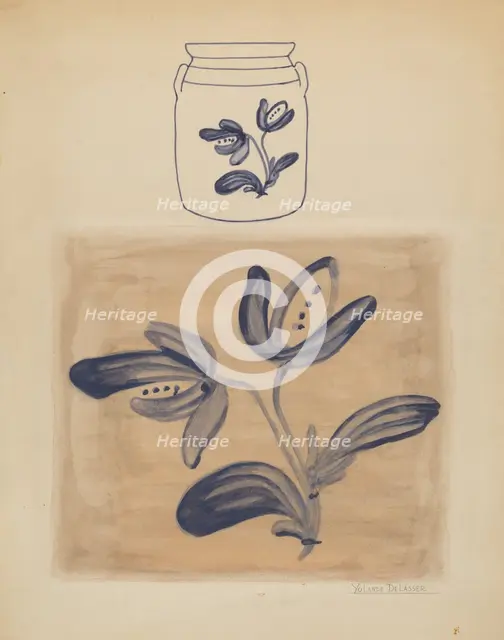 Jar, c. 1937. Creator: Yolande Delasser.