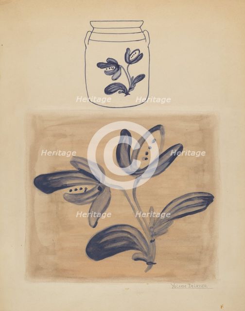 Jar, c. 1937. Creator: Yolande Delasser.