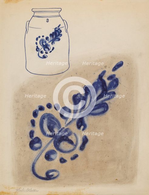 Jar, c. 1937. Creator: Yolande Delasser.