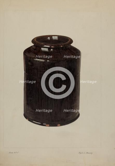 Jar, c. 1938. Creator: Clyde L. Cheney.