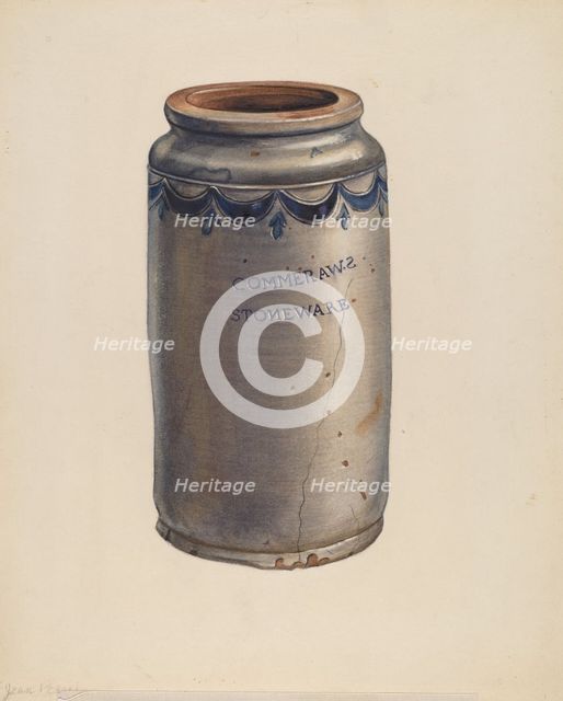 Jar, c. 1938. Creator: Jean Peszel.
