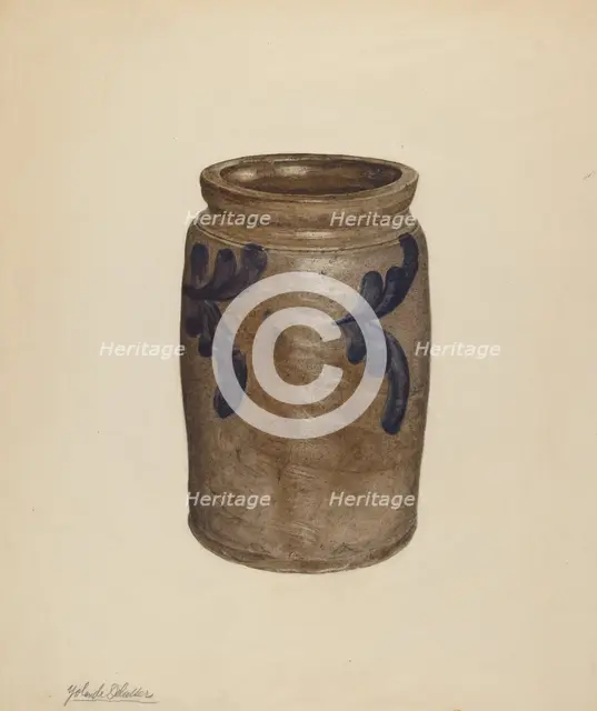 Jar, c. 1938. Creator: Yolande Delasser.