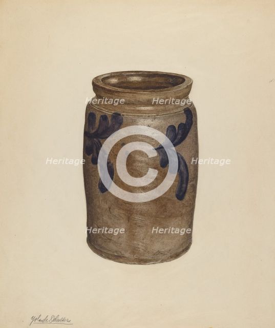 Jar, c. 1938. Creator: Yolande Delasser.