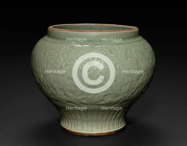 Jar: Celadon Ware, Ming dynasty (1368-1644). Creator: Unknown.