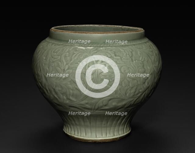 Jar: Celadon Ware, Ming dynasty (1368-1644). Creator: Unknown.
