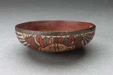 Jar Cover Depicting Costumed Figure with Bird Attributes, 180 B.C./A.D. 500. Creator: Unknown