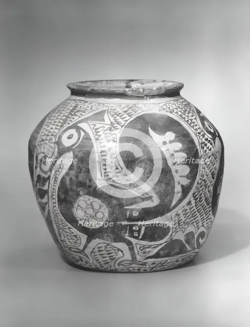 Jar Depicting Three Spirited Peacocks, Iraq, second half 10th century. Creator: Unknown.