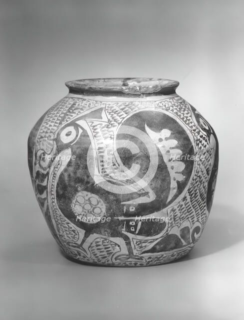 Jar Depicting Three Spirited Peacocks, Iraq, second half 10th century. Creator: Unknown.