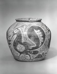Jar Depicting Three Spirited Peacocks, Iraq, second half 10th century. Creator: Unknown
