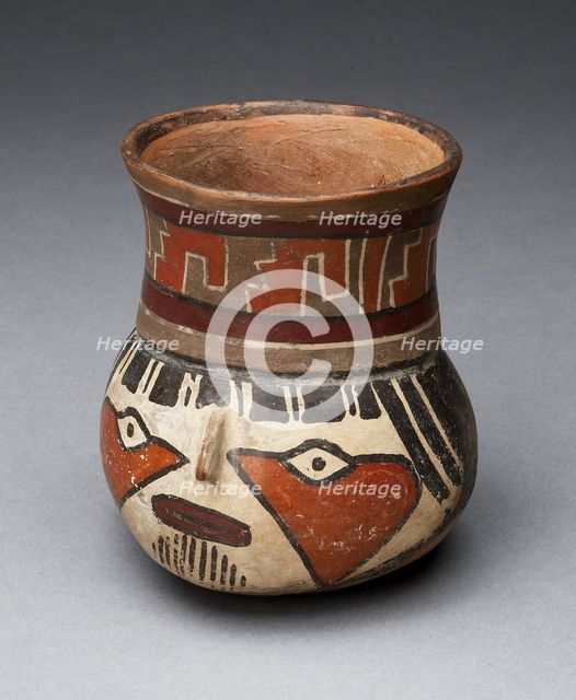 Jar Depicting a Head with Face Painting, 180 B.C./A.D. 500. Creator: Unknown.
