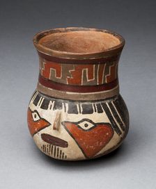 Jar Depicting a Head with Face Painting, 180 B.C./A.D. 500. Creator: Unknown