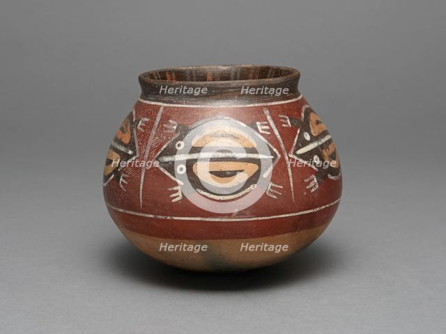 Jar Depicting Abstract Frogs, 180 B.C./A.D. 500. Creator: Unknown.
