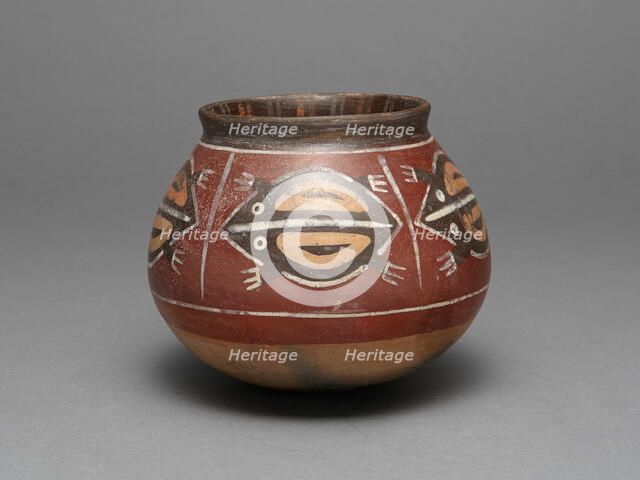 Jar Depicting Abstract Frogs, 180 B.C./A.D. 500. Creator: Unknown.