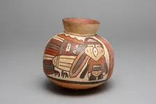 Jar Depicting an Abstract Bird with Trophy Head, 180 B.C./A.D. 500. Creator: Unknown