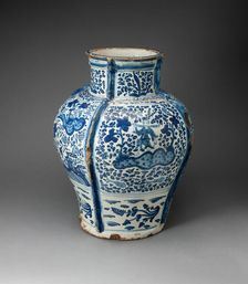 Jar Depicting Figure in an Exotic Landscape, 1675/1750. Creator: Unknown