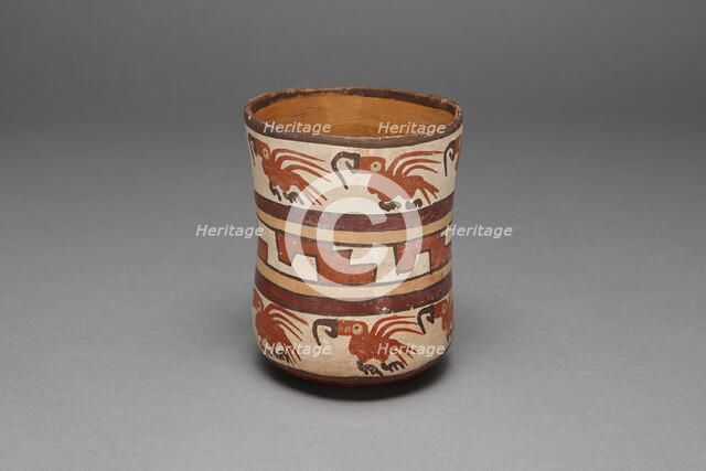 Jar Depicting Rows of Macaws and Abstract Stepped Motif, 180 B.C./A.D. 500. Creator: Unknown.