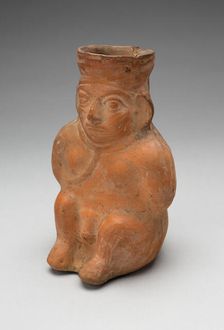 Jar in the Form of a Captive with Modeled Head, Rope Encircling Neck, and Tied Hands, 100 BC/AD 500. Creator: Unknown