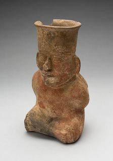 Jar in the Form of a Captive with Modeled Head, Rope Encircling Neck, and Tied Hands, 100 BC/AD 500. Creator: Unknown