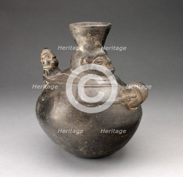 Jar in the Form of a Figure Holding a Drum and Carrying a Child, A.D. 1200/1450. Creator: Unknown.